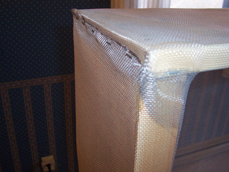 staple down screen to close up ALL holes